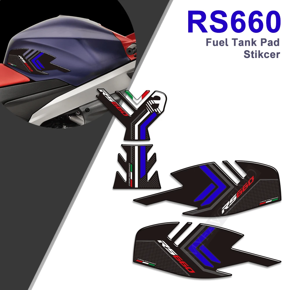

3D Sticker Motorcycle For Aprilia RS660 RS 660 2016 2017 2018 2019 2020 2021 2022 Tank Pad Fuel Oil Kit Knee Protector Decal Kit
