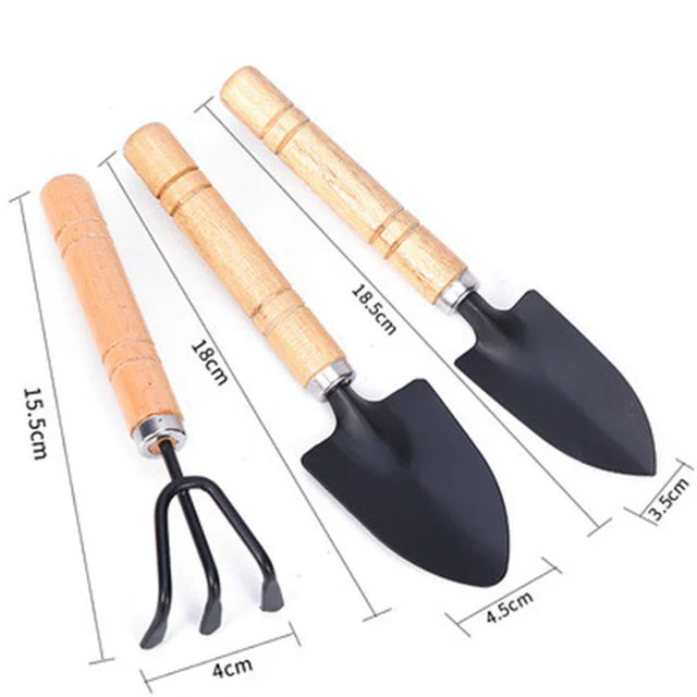 1/3Pcs Mini Lapát Gereblye Készlet Növényekhez Bonsai Tools Kerti Kéziszerszámok Miniatűr Ültetési Fa Fogantyú Ásó - Image 6