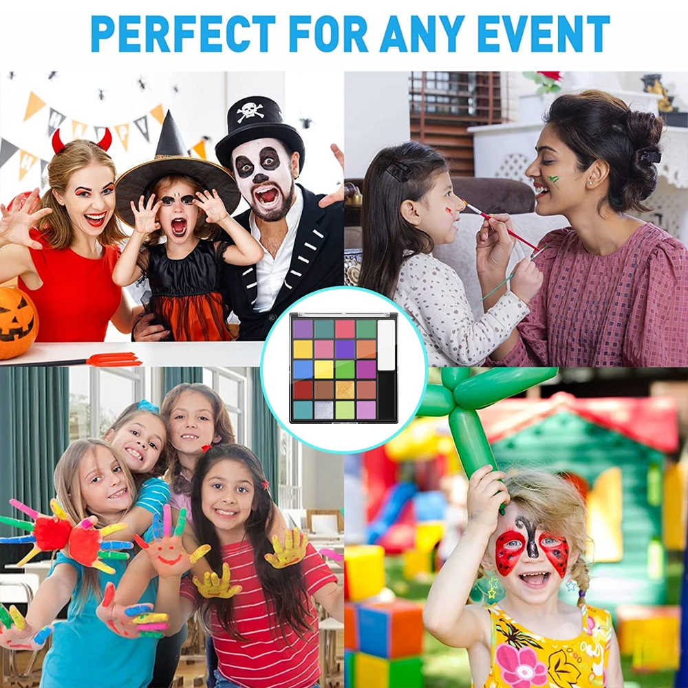 Beauty Makeup Face Body paint palette Cosmetic 22 Color oil Painting Palette Facial Paint Artist Pigment for Halloween Party 6