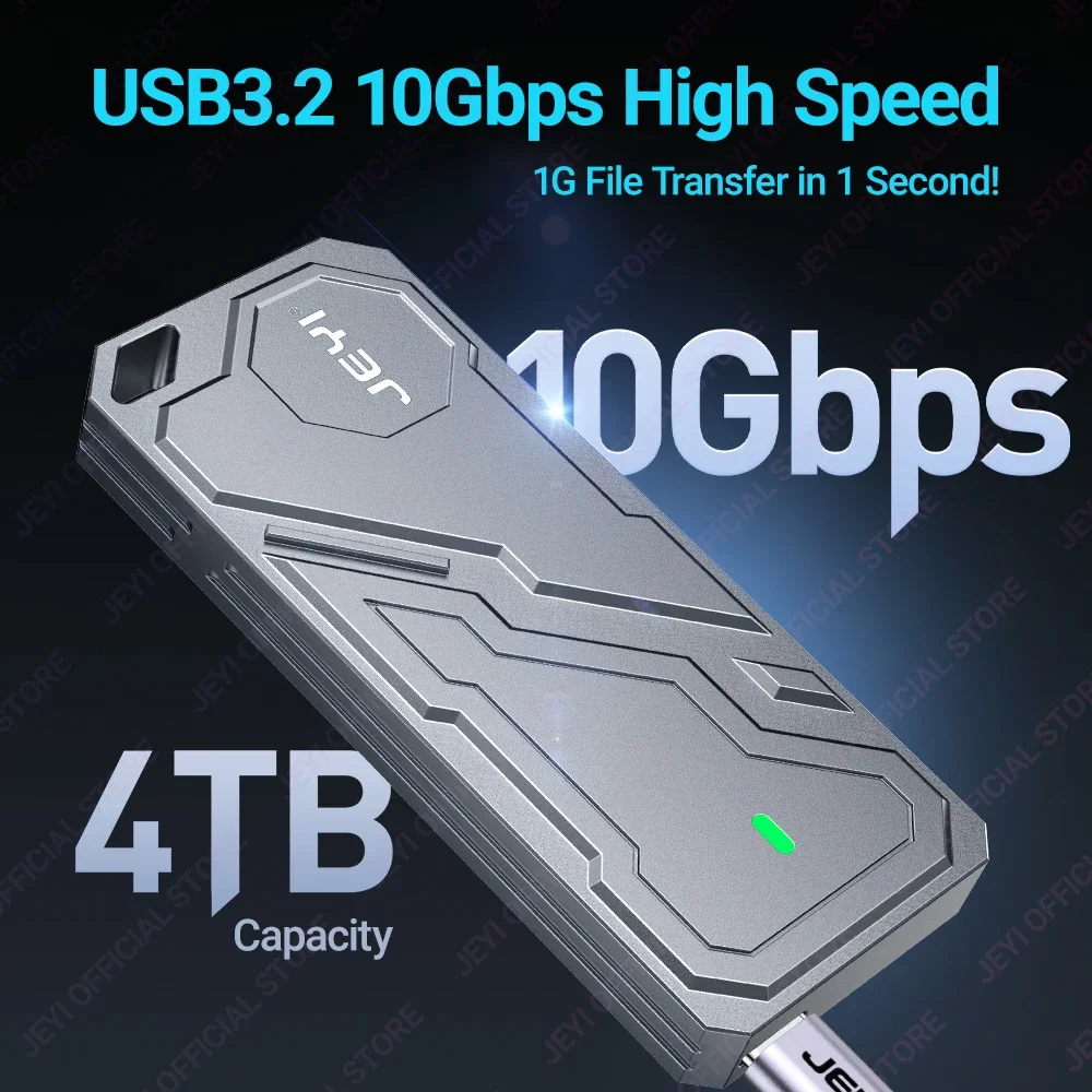 External Hard Drive Case JEYI M.2 2280 NVMe SSD Enclosure RTL9210 Chip Support USB 3.2 10G UASP Trim With Mecha Aluminum Shell external hard drive case ssd enclosure external hard drive box hard drive enclosure hdd case enclosure