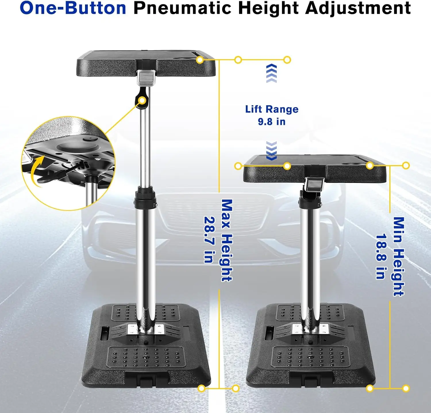 Tavolino per Sedile Auto, Scrivania Regolabile per Laptop e Tablet, Vassoio da Viaggio Multifunzione per Sedile Anteriore/Posteriore/Conducente - immagine 2