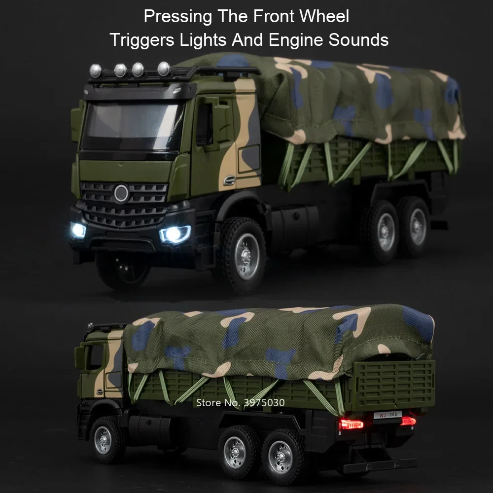 1:35 Military Transport Truck Toy Car Model Alloy Diecast 2 Doors