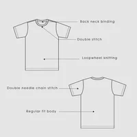 Oversize Short Sleeve Crew Neck T Shirt Unisex Loopwheel Basic Seamless Cotton Tees Plain S-2XL 2