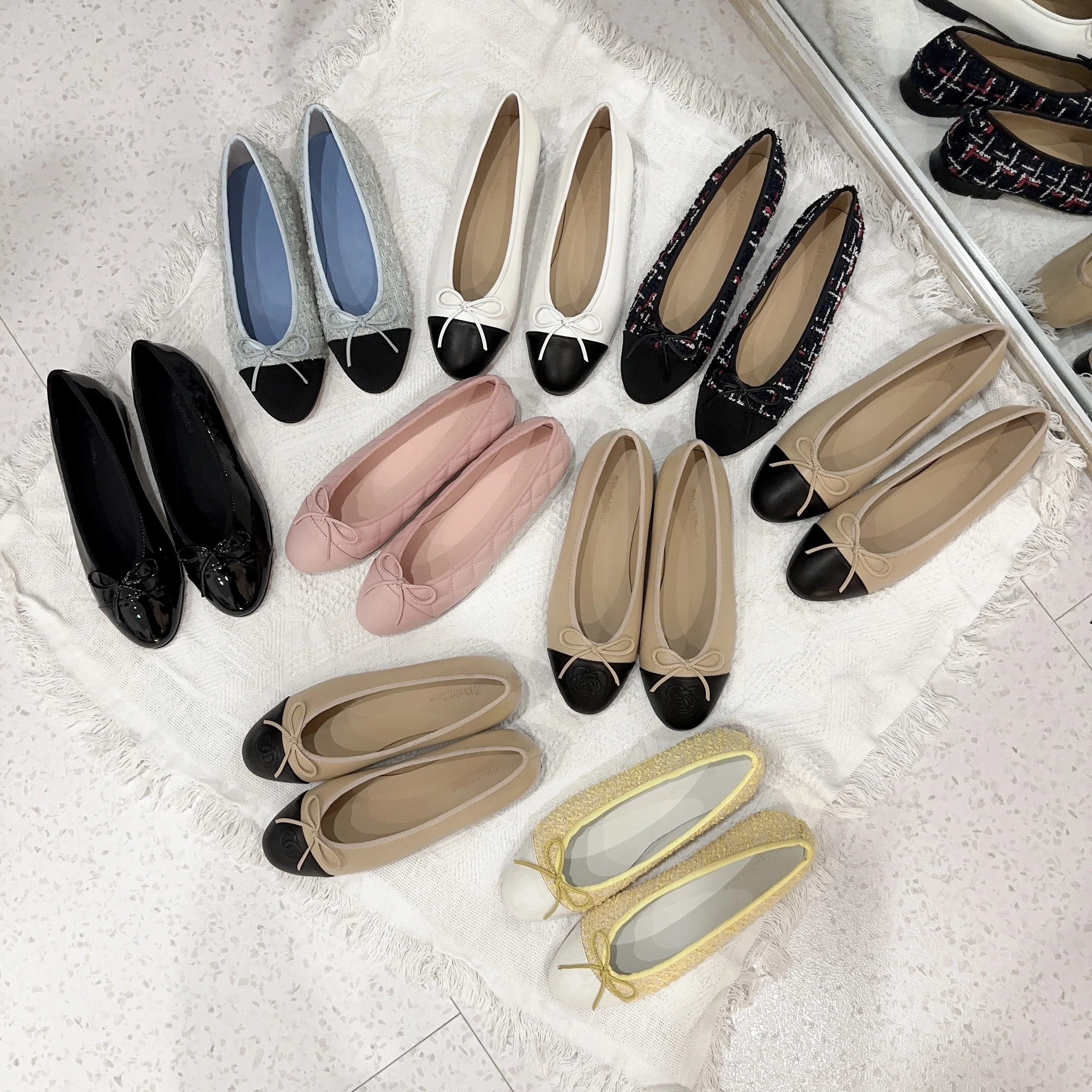 

Design Bowknot Round Toe Color Matching Female Ballet shoes Real Leather Shoes For Woman Shallow Bottoms Ballet Flats Size 34-43