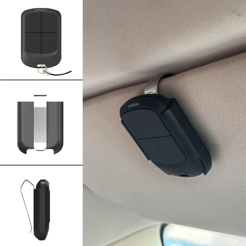 Telecomando per cancello multifrequenza 280-868 MHz per cancello Trasmettitore portatile 433 MHz con clip per visiera parasole per auto - immagine 5
