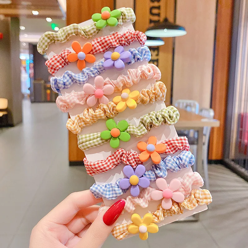 accessoriesdiy baby  10PCS/Set Children's Cartoon Character Fruits Flower Nylon Elastic Hair Band Women Girl Sweet Rubber Hair Tie Scrunchie Headwear baby accessories coloring pages	