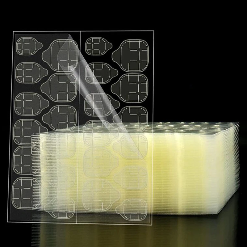 240/480 PCS 네일 젤리 글루 양면 인조 손톱 아트 접착 테이프 글루 스티커 가짜 손톱 글루 초강력 접착제