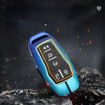 Custodia portachiavi per auto in lega colorata per Ford Fusion Mondeo Mustang F-150 Explorer Edge 2015 2016 2017 2018 accessori per auto - Custodia portachiavi per auto in lega colorata per Ford Fusion Mondeo Mustang F 150 Explorer