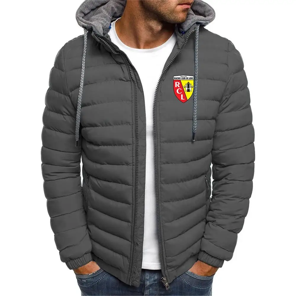 

2023 Euro Club Rc Lens Printed New Jacket Men Long Sleeve Outerwear Clothing Warm Coats Padded Thick Parka Slim Fit Windbreaker