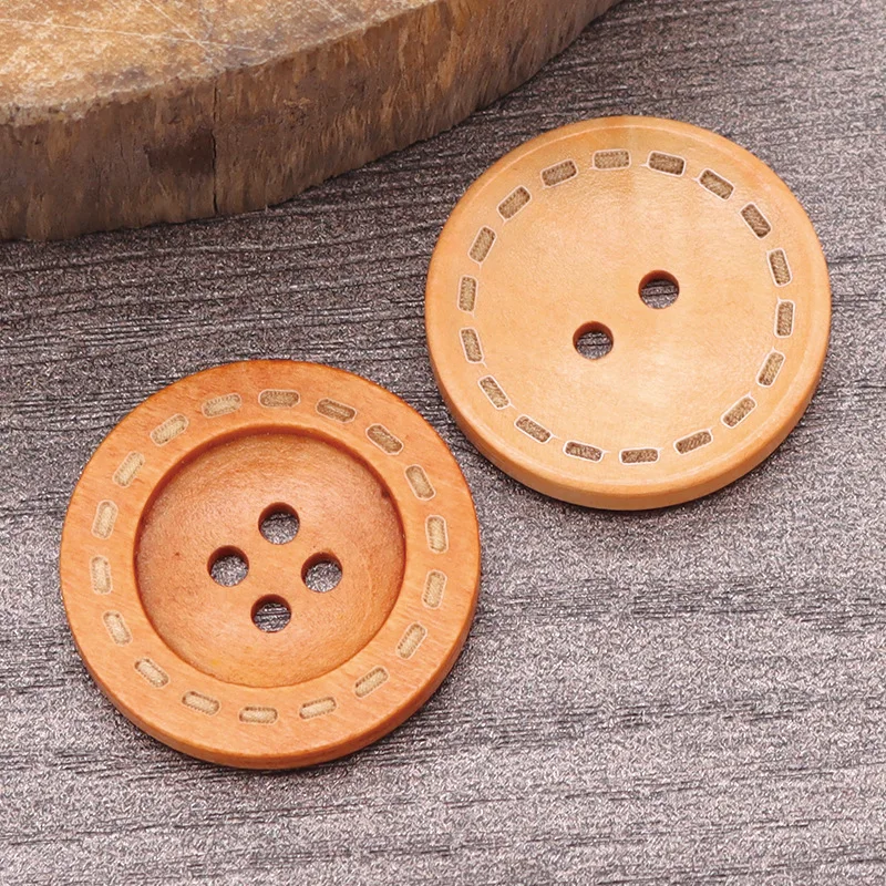 100Pcs Wooden handmade with Love Buttons Craft Sewing Closures Connectors  Gift