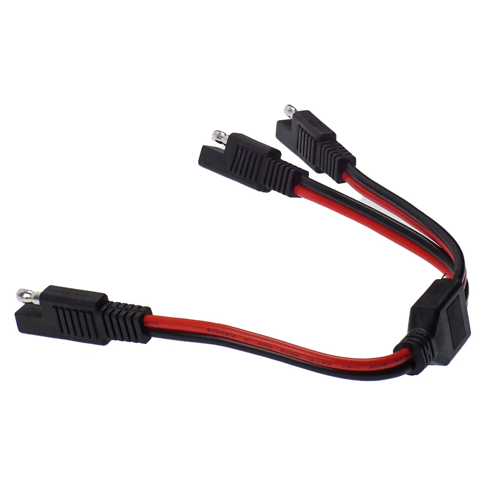 OUOU SAE Connector Cable SAE Connector Plug 2 Pin SAE Single Plug Quick Connector Disconnect Plug SAE Automotive Extension Cable For For Motorcycle, Car, Tractor (14AWG-3Pack