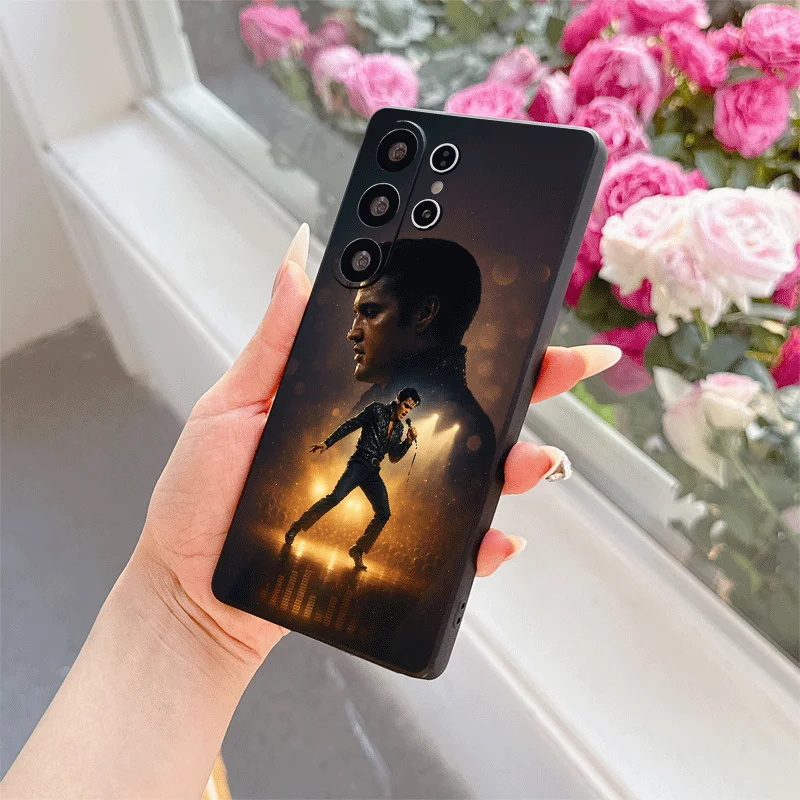 Elvis Presley Soft Phone Case - Stylish Black & White Couple Cover