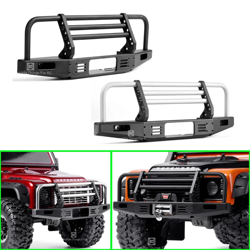 Parachoques Metálico Para Coches RC SCX10 90046/TRX4 1/10 | Pieza De Actualización Resistente Y Duradera, Fácil Instalación Sin Perforar