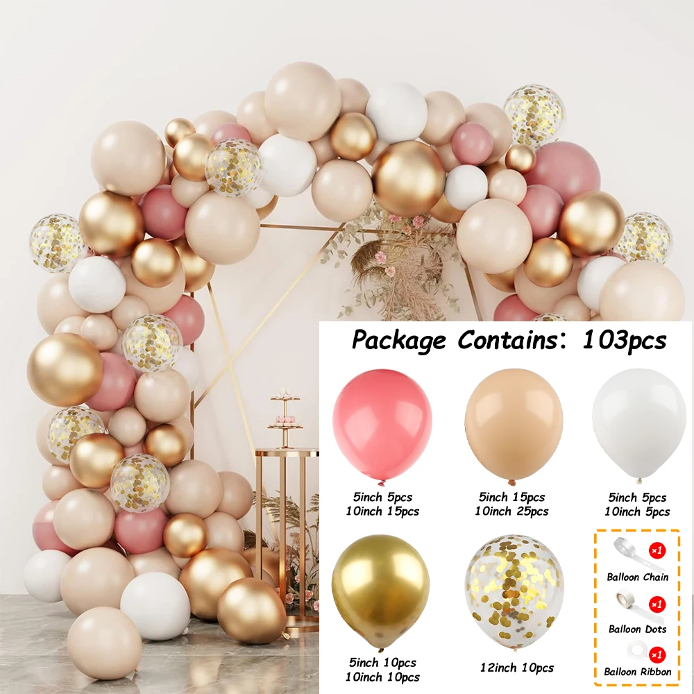 Balloon Arch Kit Retro Pink Gold Wedding Party