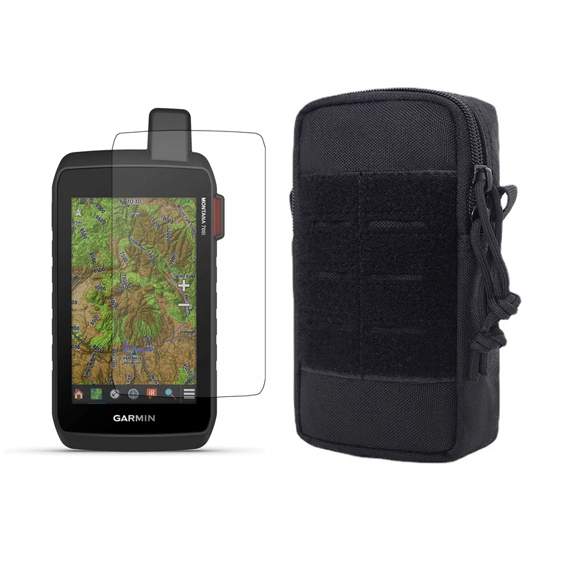 

Military Tactical Pouch Case with Arm Belt + Screen Protector Shield Film for Hiking GPS Montana 700 700i 750 750i