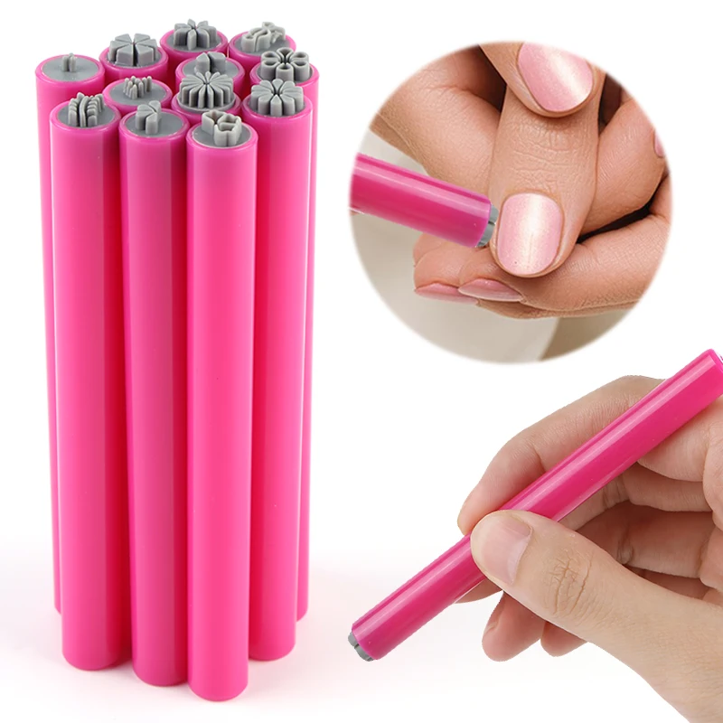 4/10/12Pcs Nail Art Stamp Pen Set Nail Art Tool with Different Patterns Dotting Tools Simple Design for Women Girls