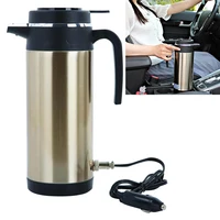 1200 ML Car Hot Kettle Stainless Steel Kettle Leak-Proof Design 12/24 V Tea Coffee Kettle 120/240 W Fast Boiling for Travel Home 1