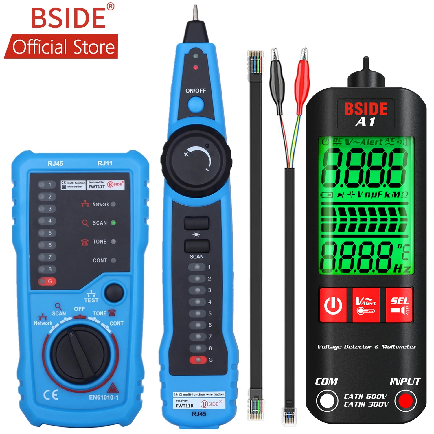 【送料無料】Bside FWT11 ケーブルテスター RJ45 RJ11 ブルー [並行輸入品]
