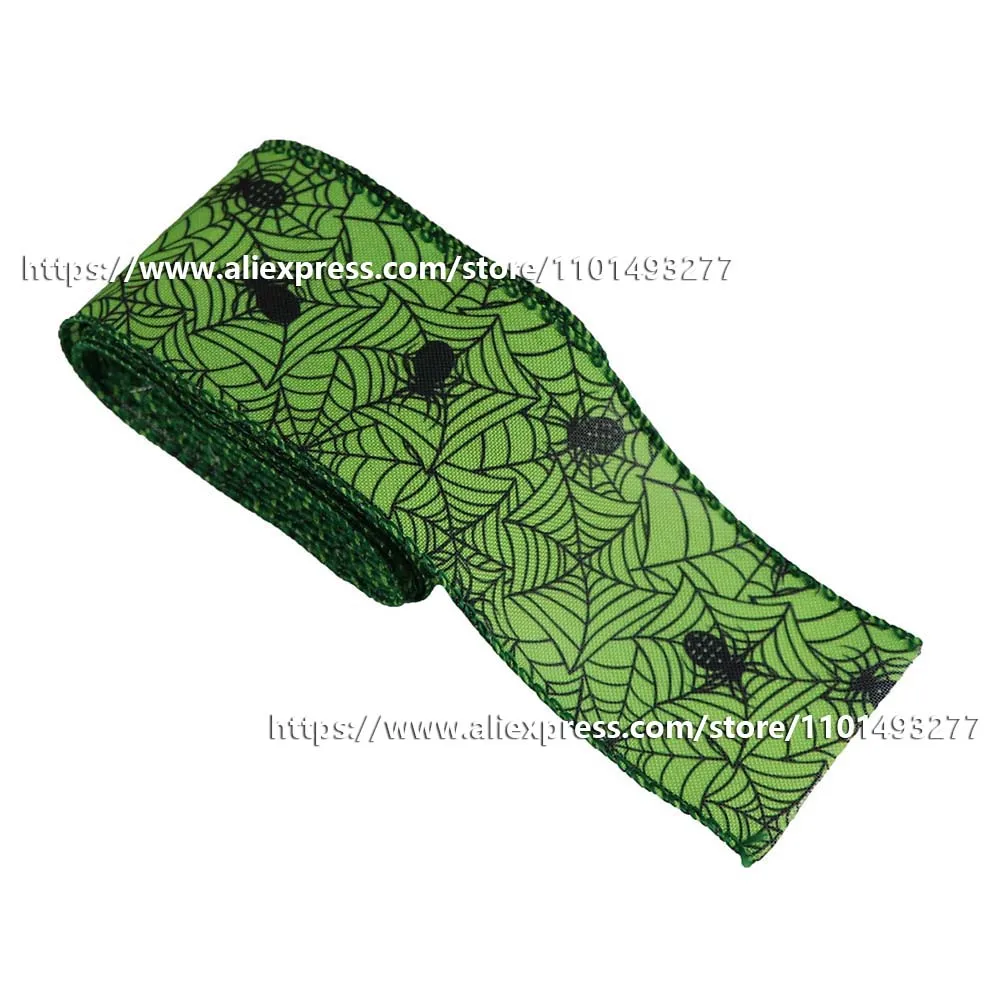 6.3cm Halloween Ribbon Wired Edge Ribbon For Party Gift Packaging Decoration DIY Crafts