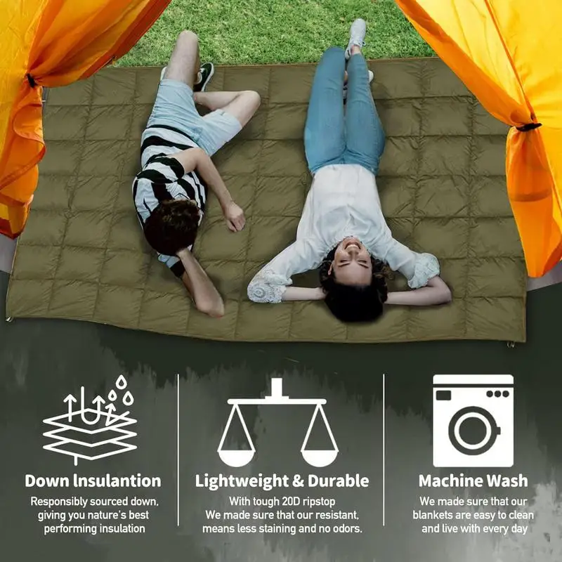 

Outdoor Travel Blanket Waterproof Camping Blanket For Cold Weather Down Camping Blanket Wearable Outdoor Blanket