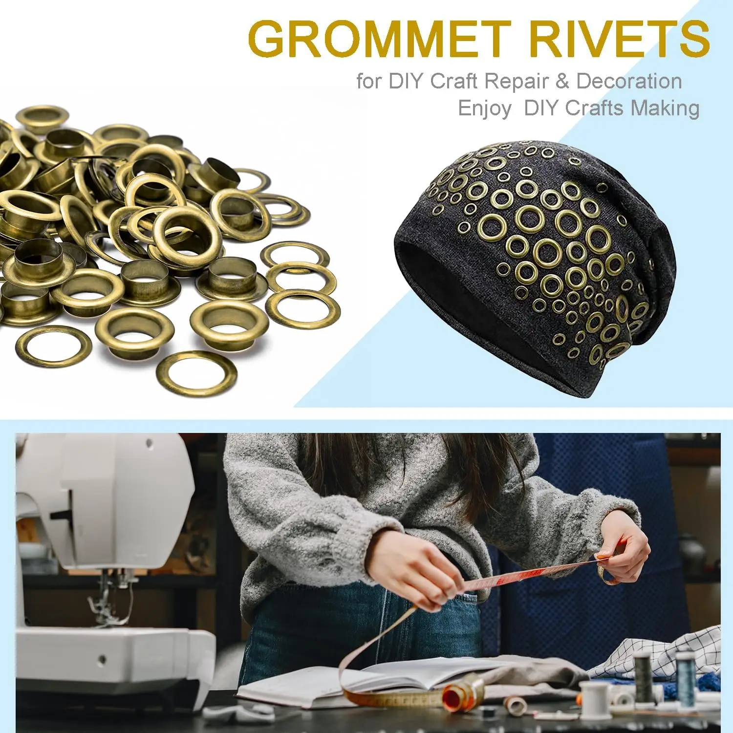 10pcs/pack Metal Eyelet Grommet Ring Kit 10MM 13MM for Leather Craft DIY Scrapbooking Shoes Fashion Practical Accessories