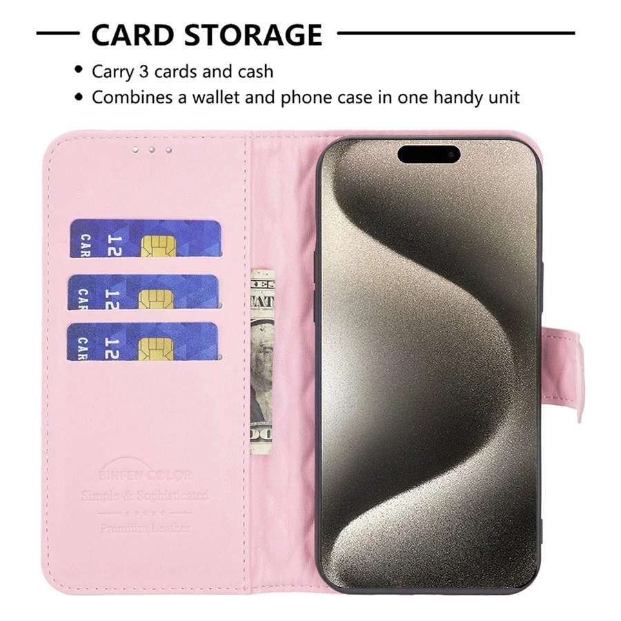 Compact Magnetic Flip Wallet with Card Slot - Leather Case