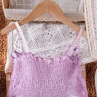 Robe d'été pour filles, motif papillon violet, en maille colorée, avec ailes, robe de princesse pour anniversaire, 3-8T, 2024 5