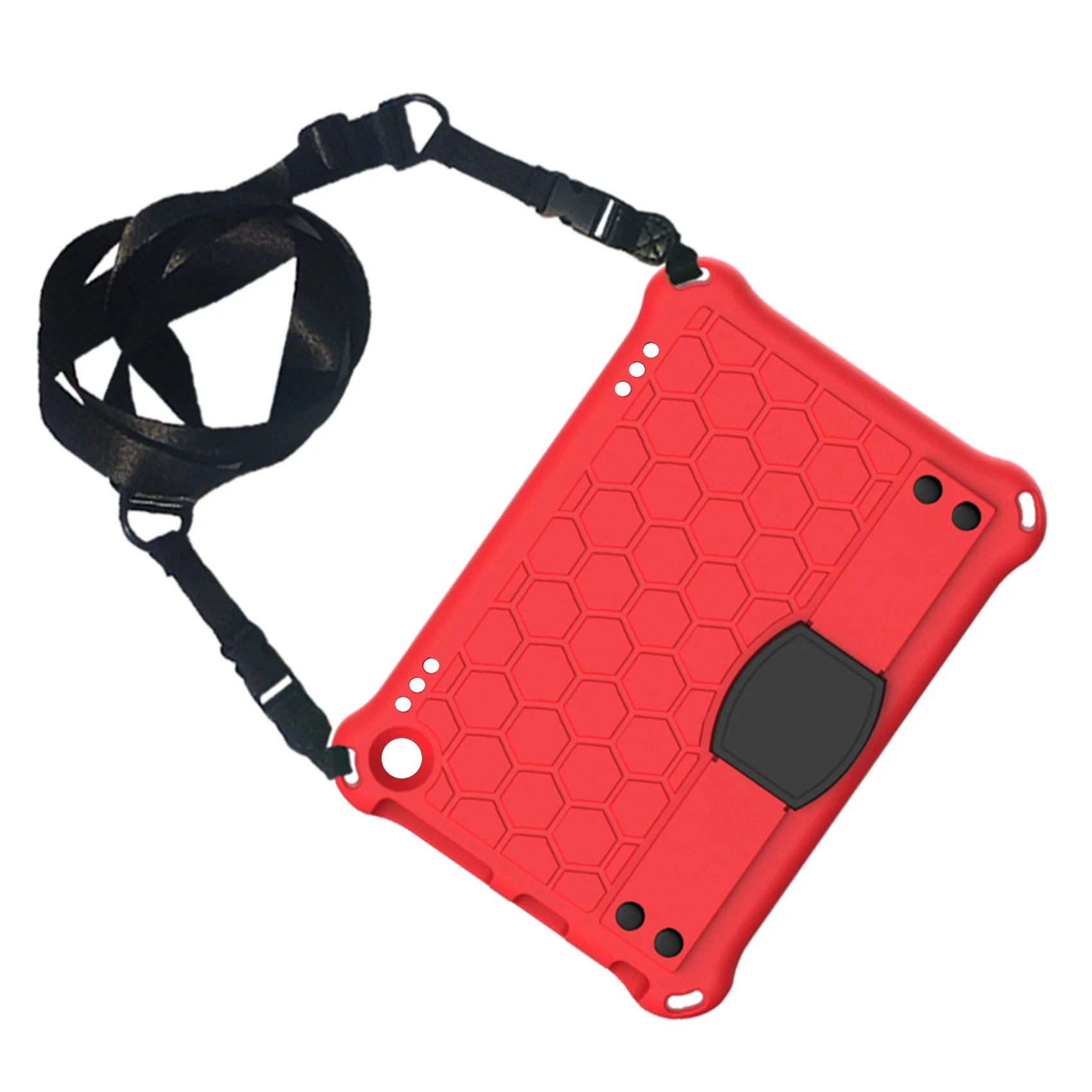 Custodia Per Amazon Kindle Fire Hd 8 /Hd 8 Plus 2020 Custodia Protettiva Anti-Caduta Con Supporto Per Tablet (Rosso + Nero)