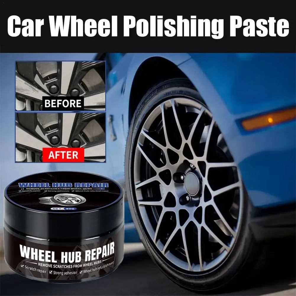 80g Auto Wheel Scratches Repair Wax Car Tire Retread Polishing Clean Maintenance Tools Metal Anti-oxidation Protective Coating