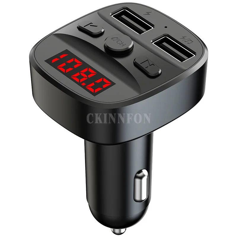 T25 Car FM Transmitter Car Charger Bluetooth MP3 Player Intelligent Voice  Navigation 12-24 V 