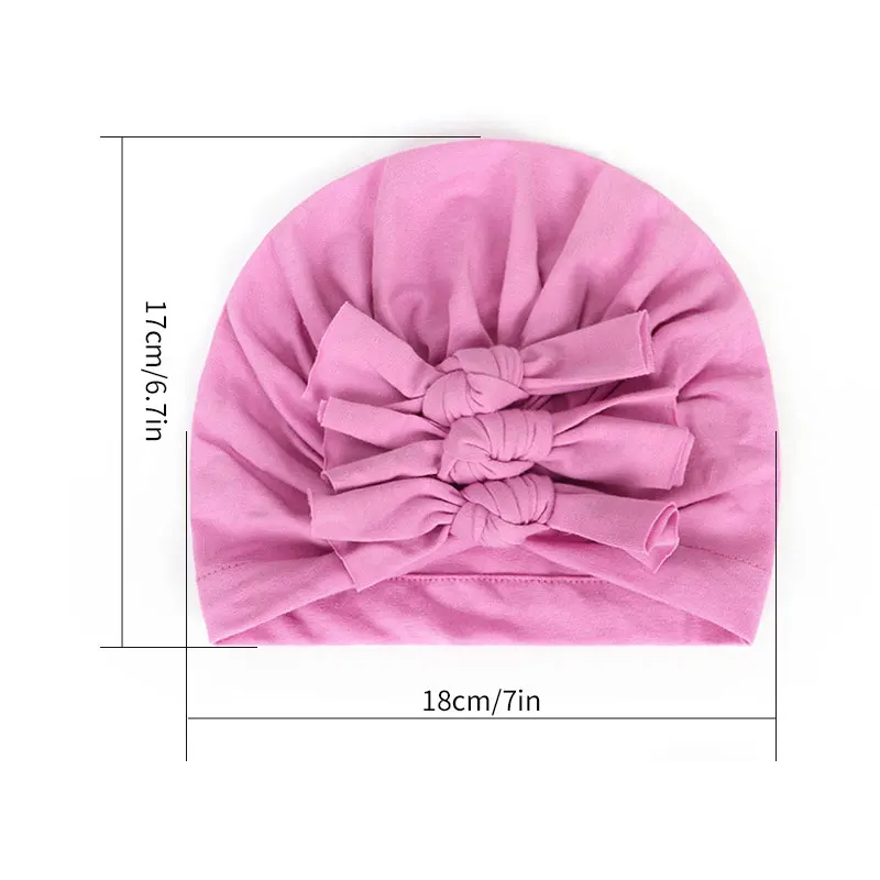 Kids Cotton Turban Hats Baby Girl Toddlers Breathable Soft Hat Newborns Baby Beanie Cute Cap Headraps