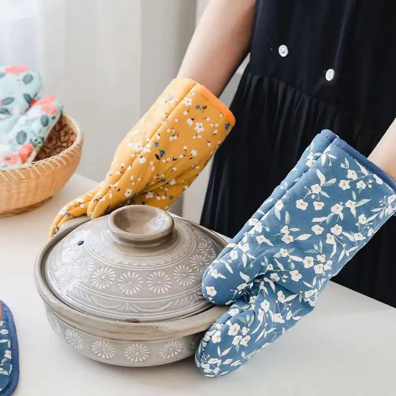 Silicone Oven Mitts Kitchen Gloves Silicone Oven Gloves Cotton Pot Holders Oven Mitts Kitchen Pot Holder