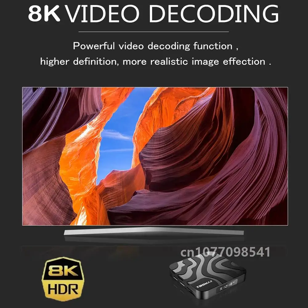 T95 Max TV BOX Android 14 Dual Band Wifi 2.4G&5.8G TVBOX BT4.0 6K 1080P 8GB 128GB Android Smart Media Player Fast Top Box
