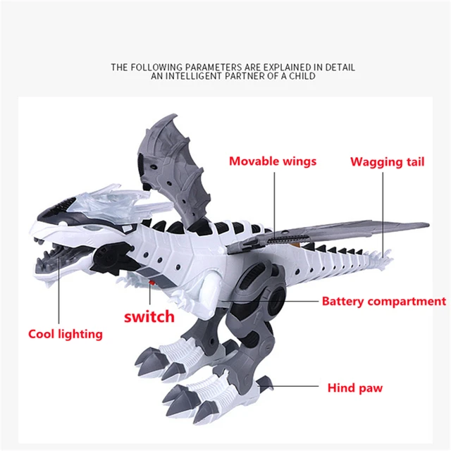 New Spray Dinosaurs Robot Pterosaurs Cartoon Walking Swing Animal Model Electronic Intelligent Dinosaurio Toys Gift For Children 2