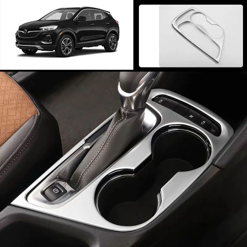 

Car Accessories For Buick Encore GX 2020-2023+ steel silvery black Window Controls Gear Box Surround Trim Shifter Cover Panel