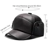 Elderly Pu Hat Male Winter Dad Grandpa Thermal Hat Thick Warm Leather Hat Old Man Ear Protection Cap 6