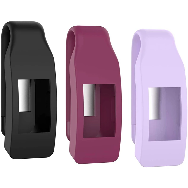 3 Pack Clips Suit For Fitbit Inspire/Inspire HR Clips With Steel Sheet, Silicone Accessory Clip