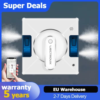 Robot Lavavetri Liectroux YW509, Spruzzo d'Acqua a 4 Vie, Robot Pulisci Finestre per Pavimenti in Vetro,Memoria Intelligente, Potente Aspirazione a Vuoto, Sensore Laser, Robot per la Pulizia delle Vetrate Domestiche, Controllo tramite APP 1