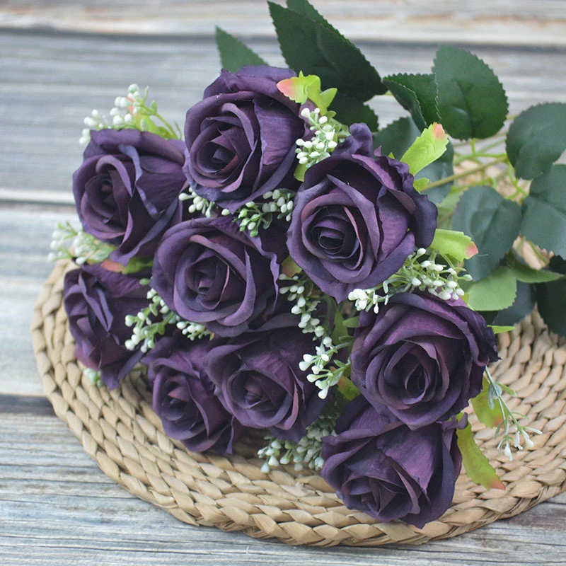 WeddingDecorativeSimulationRoseBouquetSilkFakeFlowerBarCafe