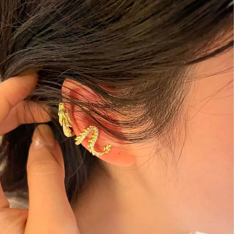 Fashion Irregular Dragon Ear Bone Clip for Women Men Punk Metal