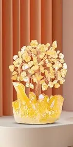 citrine crystal tree citrine money tree feng shui decor 