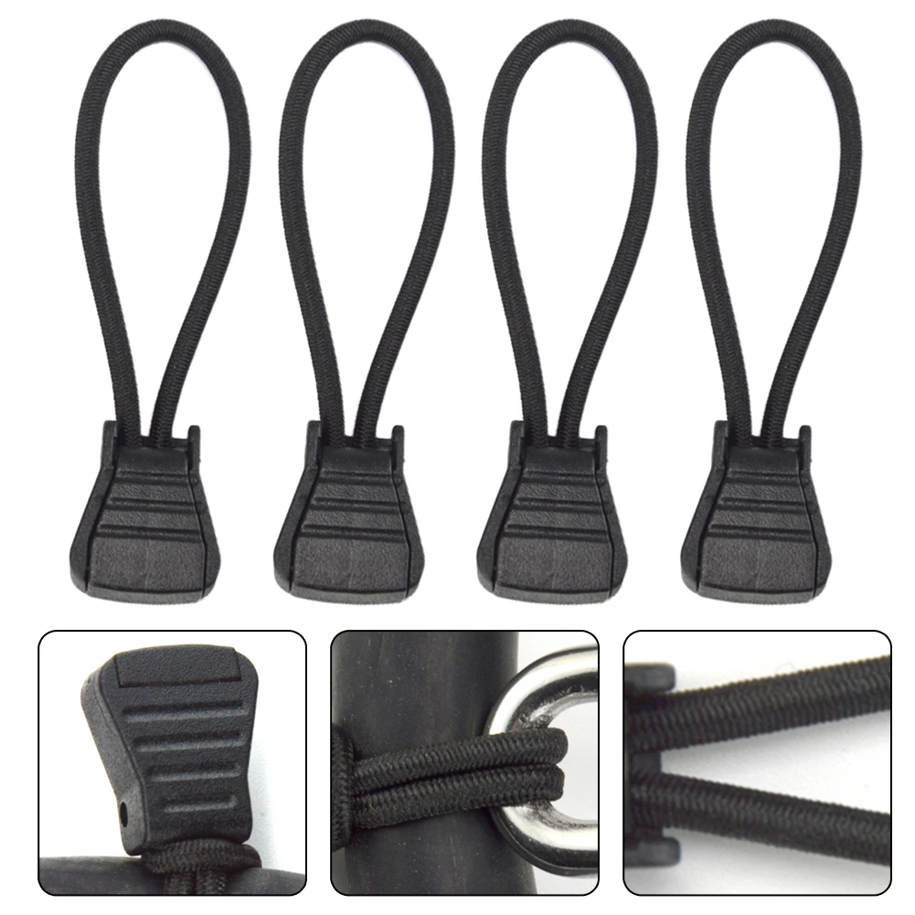 4Pcs Scuba Diving Dive Diver Hose Clip Retainer Holder Elastic Bungee Rope Tap Black Water Sports Scuba Diving Accessories