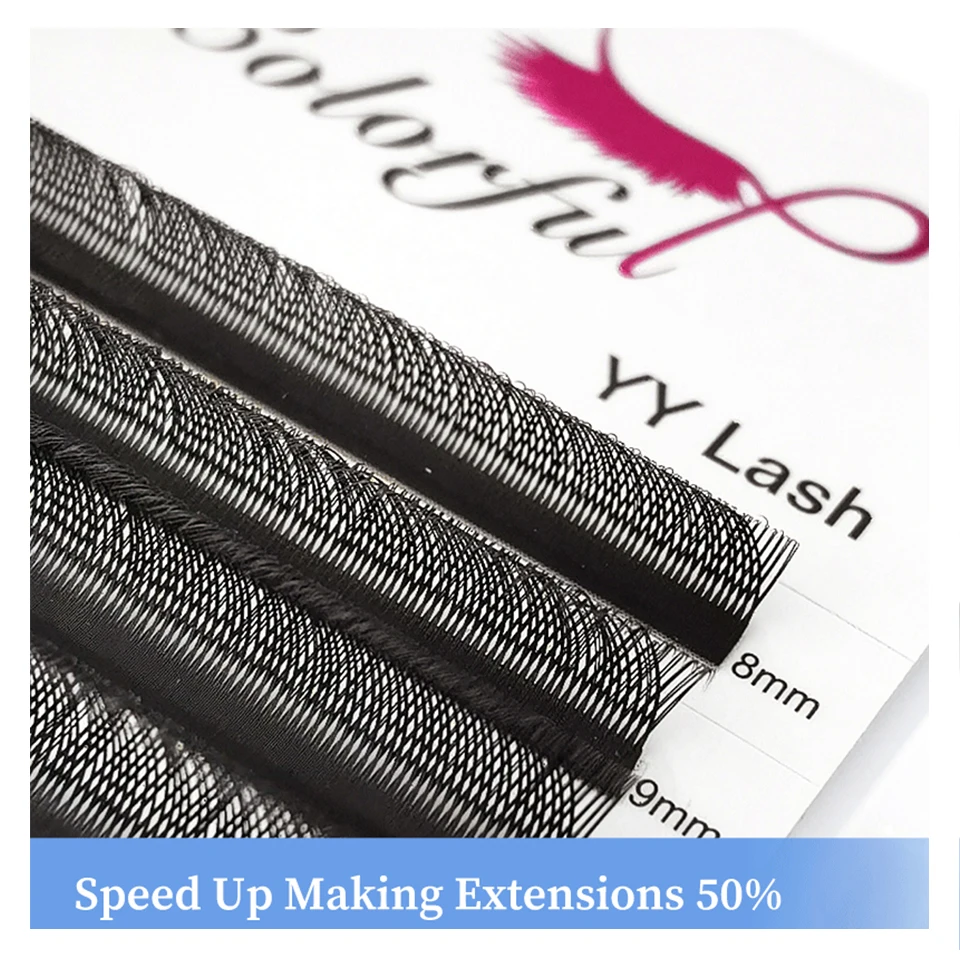 

Colorful YY Shape Double Split Tips Lashes Extension Top Interlaced Root 2D Y Lash Professional Volume Silk Matte False Eyelash