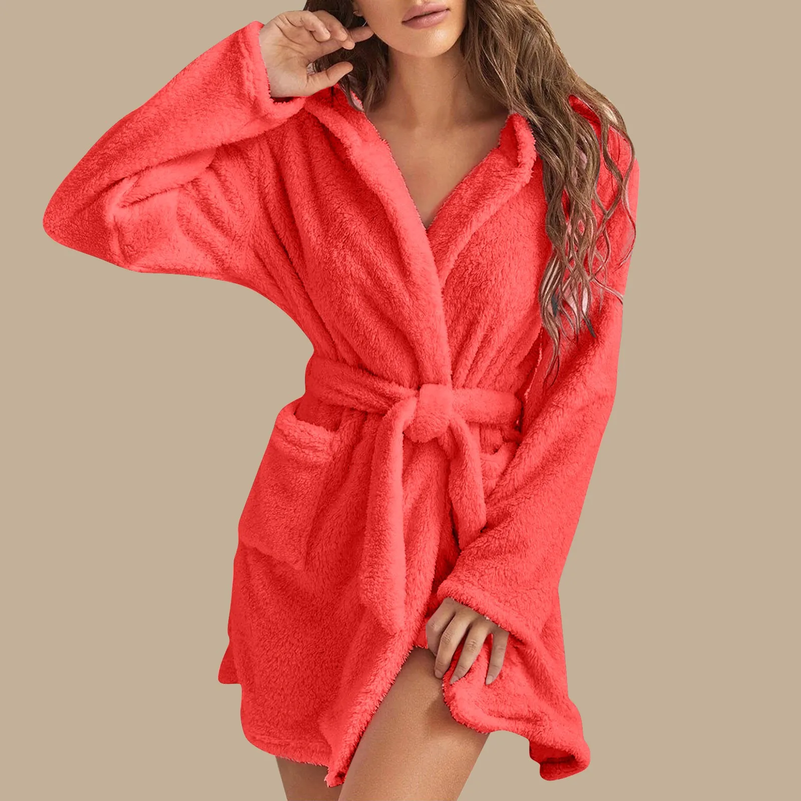 

Coral Velvet Hooded Robe Bathrobe Women Winter Absorbent Thicken Soft Warm Nightgown Robes Lady Fall Home Dressing Gowns Pajamas