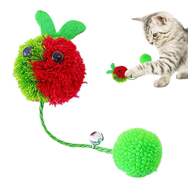 Balle pompons en peluche pour chat et chaton - Petits Compagnons