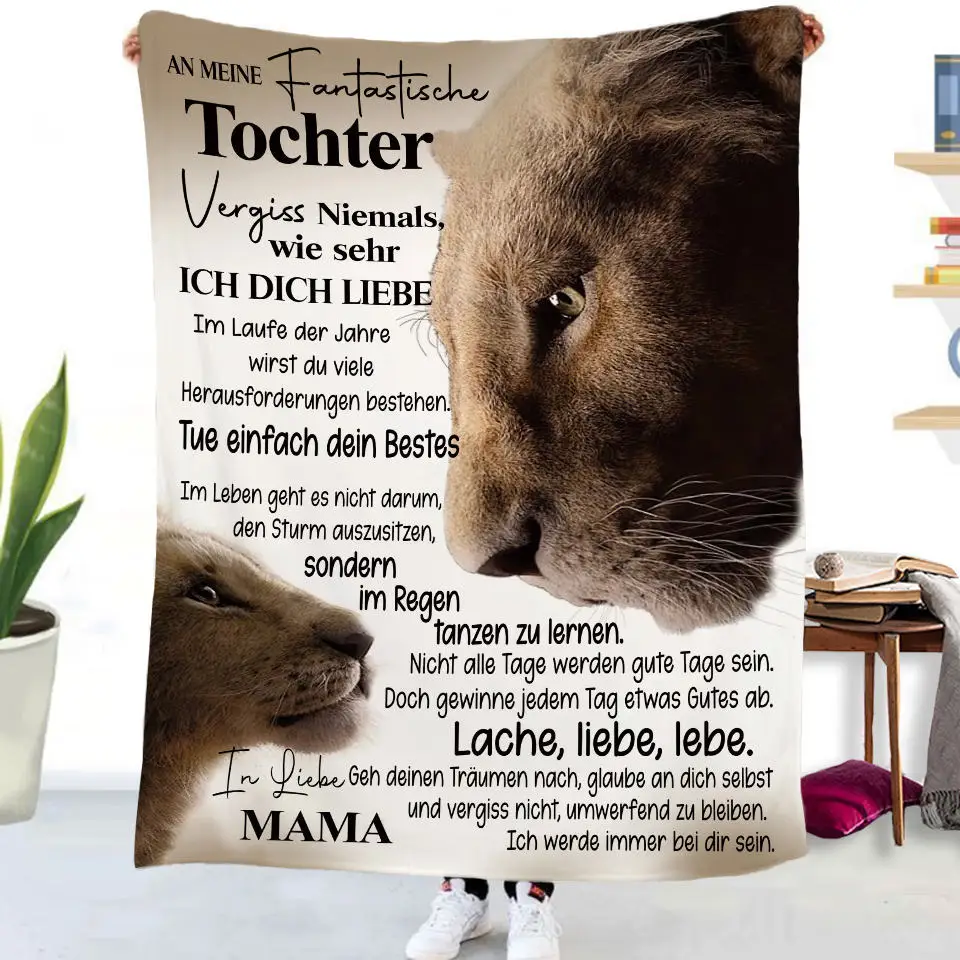 German To My Daughter Son Letter Gift HD-Decke, weiche Überwurfdecke für Zuhause, Schlafzimmer, Bett, Sofa, Picknickdecke, Kinderdecke – Detail 25