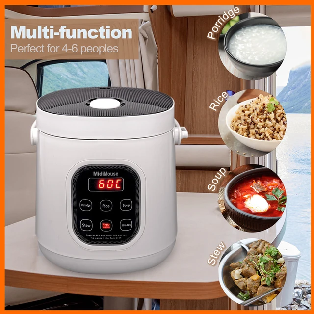 Mini Rice Cooker Car Truck Soup Porridge Cooking Pot Food Steamer Heating  1L 12V