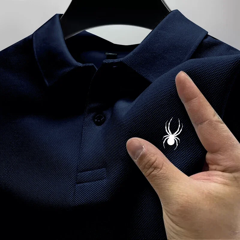 thumbnail image 1 of 2024 Camisa polo informal de manga corta de verano para hombre, camiseta de cuello roscado a la moda, camisa polo transpirable para hombre, ropa superior para hombre, 1 of 5