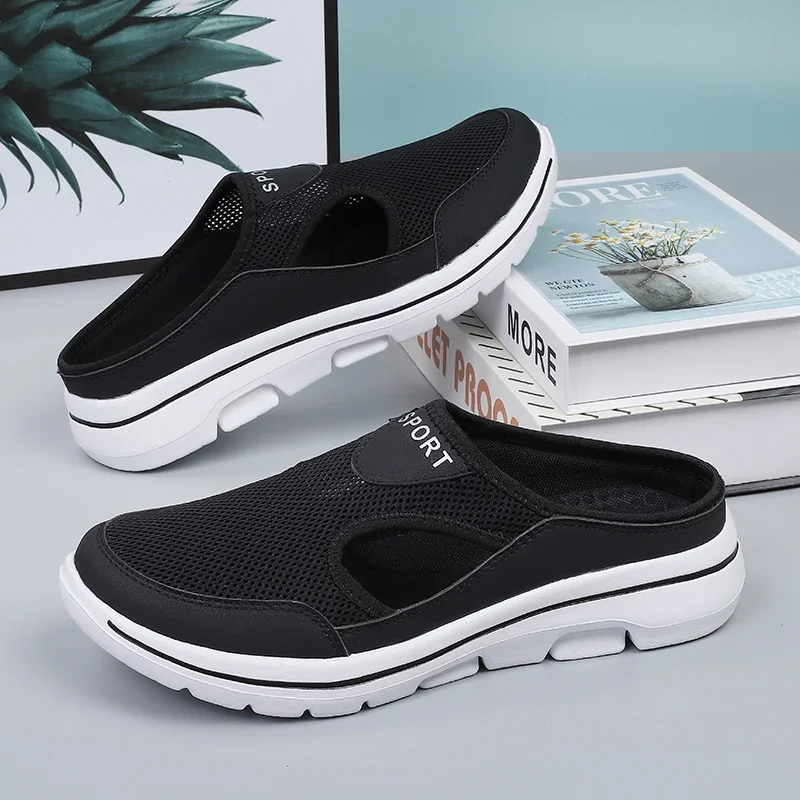 Fashion Shoes for Men and Women Light Breathable Couple Half Slippers Outdoor Casual Designer Men Mules for Summer Big Size 48 casual shoes sport shoes casual loafers