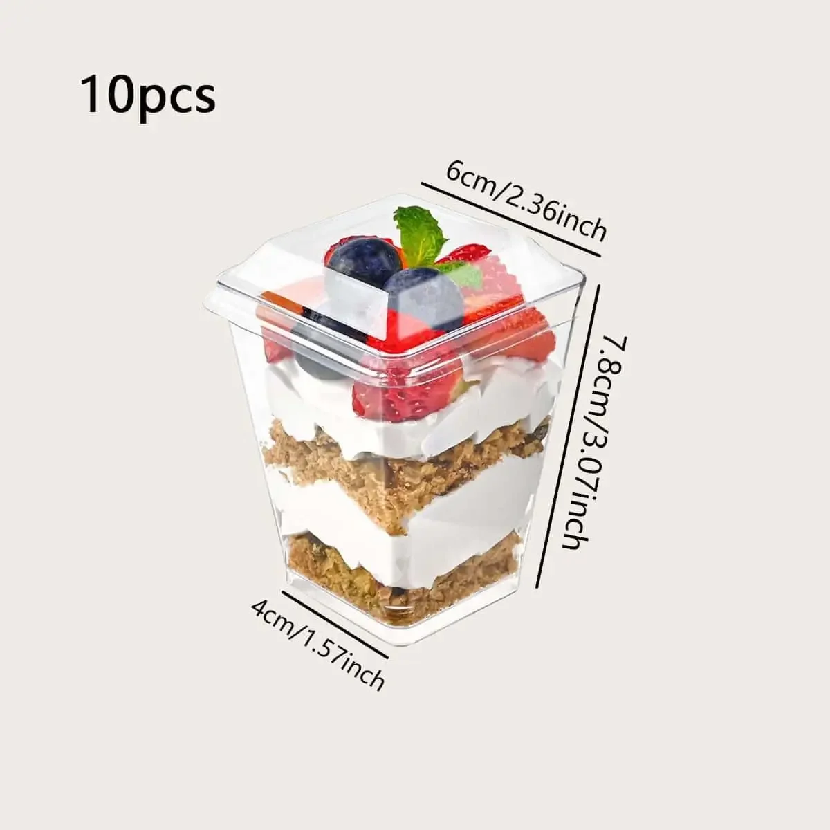 Clear Plastic Dessert Cups – Square Trapezoid Disposable Mini Containers for Pudding, J... - SKU CCL60877 - UGI Packaging